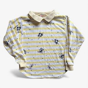 Vintage Health-Tex 80s Ski Bear Striped Long Sleeve Polo Shirt Kids Size 6X